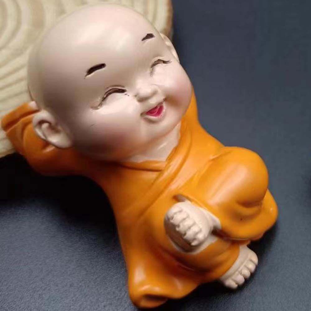 DIY Mini Buddha Figurine Cute Small Monk Sculpture Buddha Ornaments Car Decoration