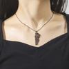 Hollow Out Lebanon Charm Neckchain Versatile Titaniums Steel Necklace Adjustable Length Clavicle Chain for Parties