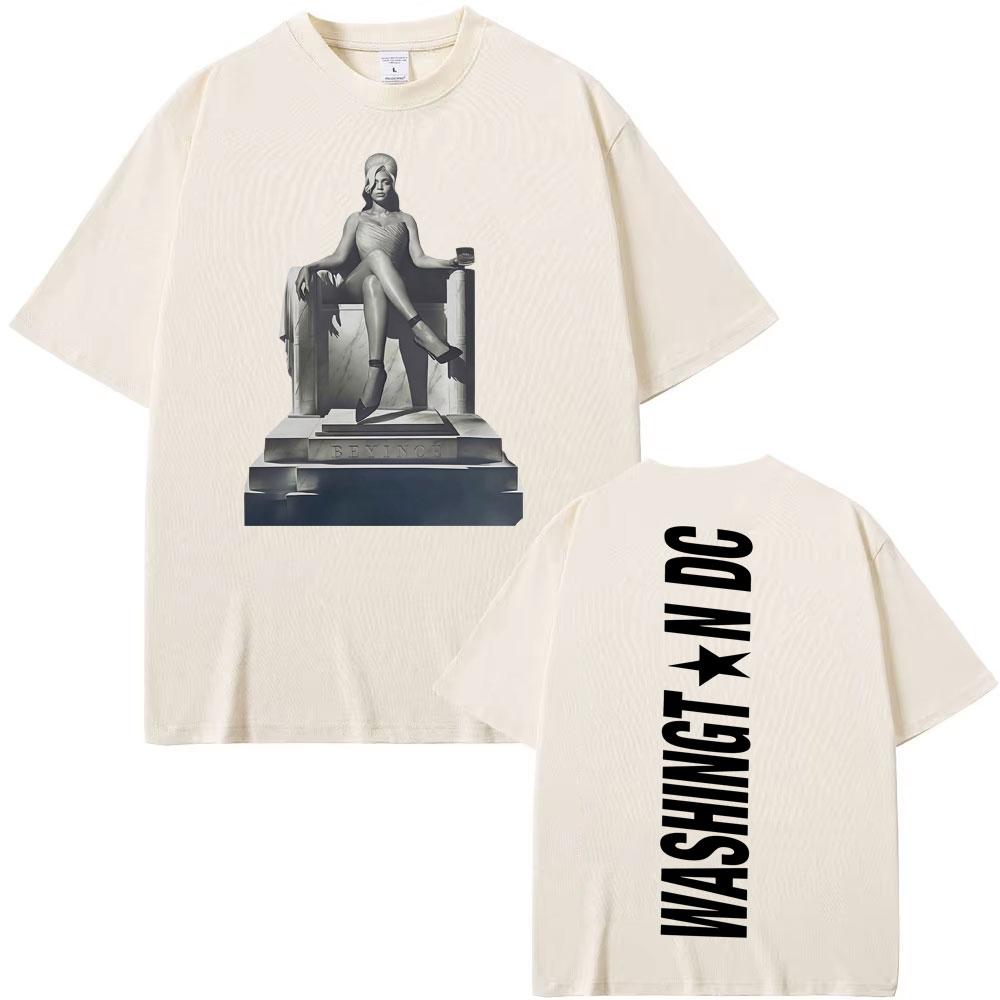 Beyonce Cowboy Carter Washington DC Tour 2025 T Shirts Unisex Women Clothing Fashion Vintage Cotton Short Sleeve Tshirt Streetwear
