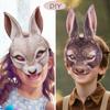 Premium White PU Rabbit Mask For Adults Teens Costume Parties Easter Halloween Carnivals Adjustable Comfortable Band