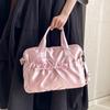 Stylish Urban Crossbody Bag For Women Casual Canvas Nylon Handbag With Bow Detail