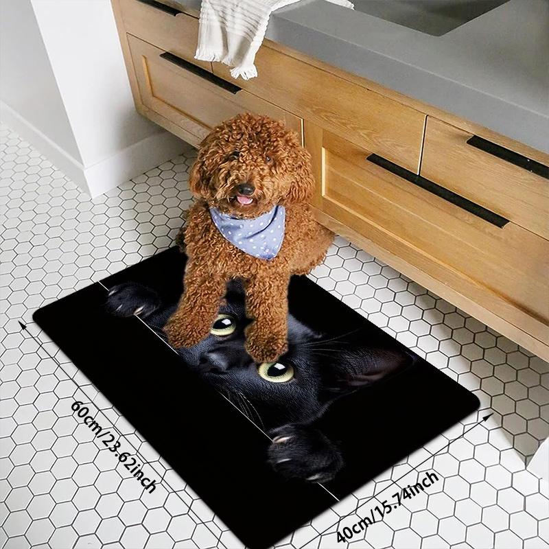1Pcs Anti Fatigue Kitchen Rugs, Black Cat  Print Waterproof Non-Slip Thick Cushioned Kitchen Mat Heavy Duty Comfort Standing Mat for Kitchen