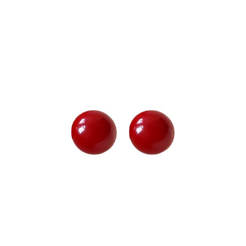 Silver Needle Dripping Oil Ankara Red Butterfly Stud Earrings Fashionable Versatile Retro Earrings Simple and Advanced Hong Kong Style Earrings Women