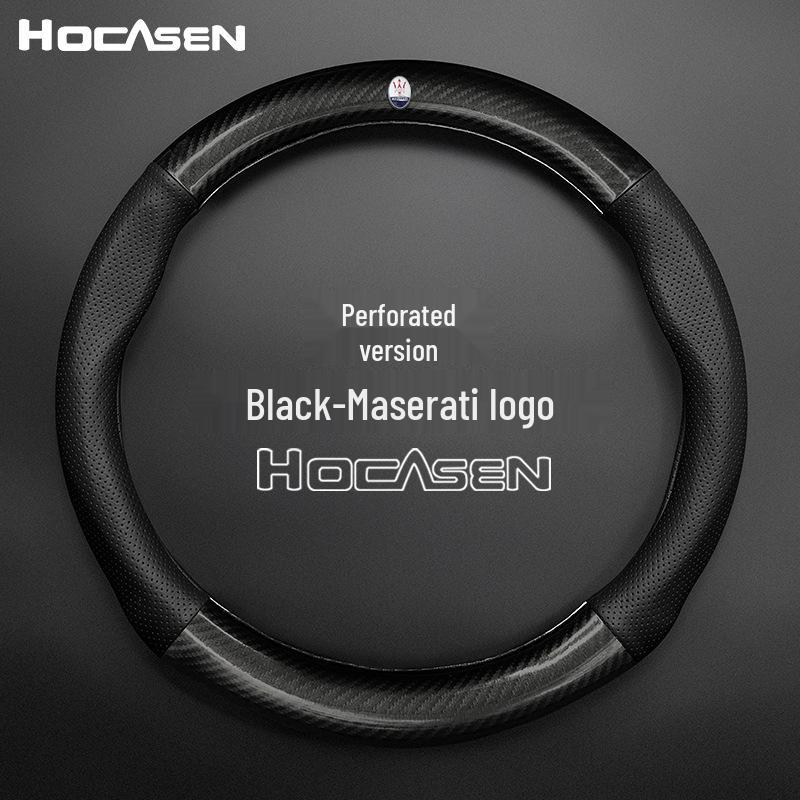 Luxury Genuine Leather Steering Wheel Cover for Ghibli, Levante, and President Models