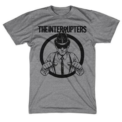 Authentic THE INTERRUPTERS Suspenders Slim-Fit T-Shirt Heather Grey S NEW