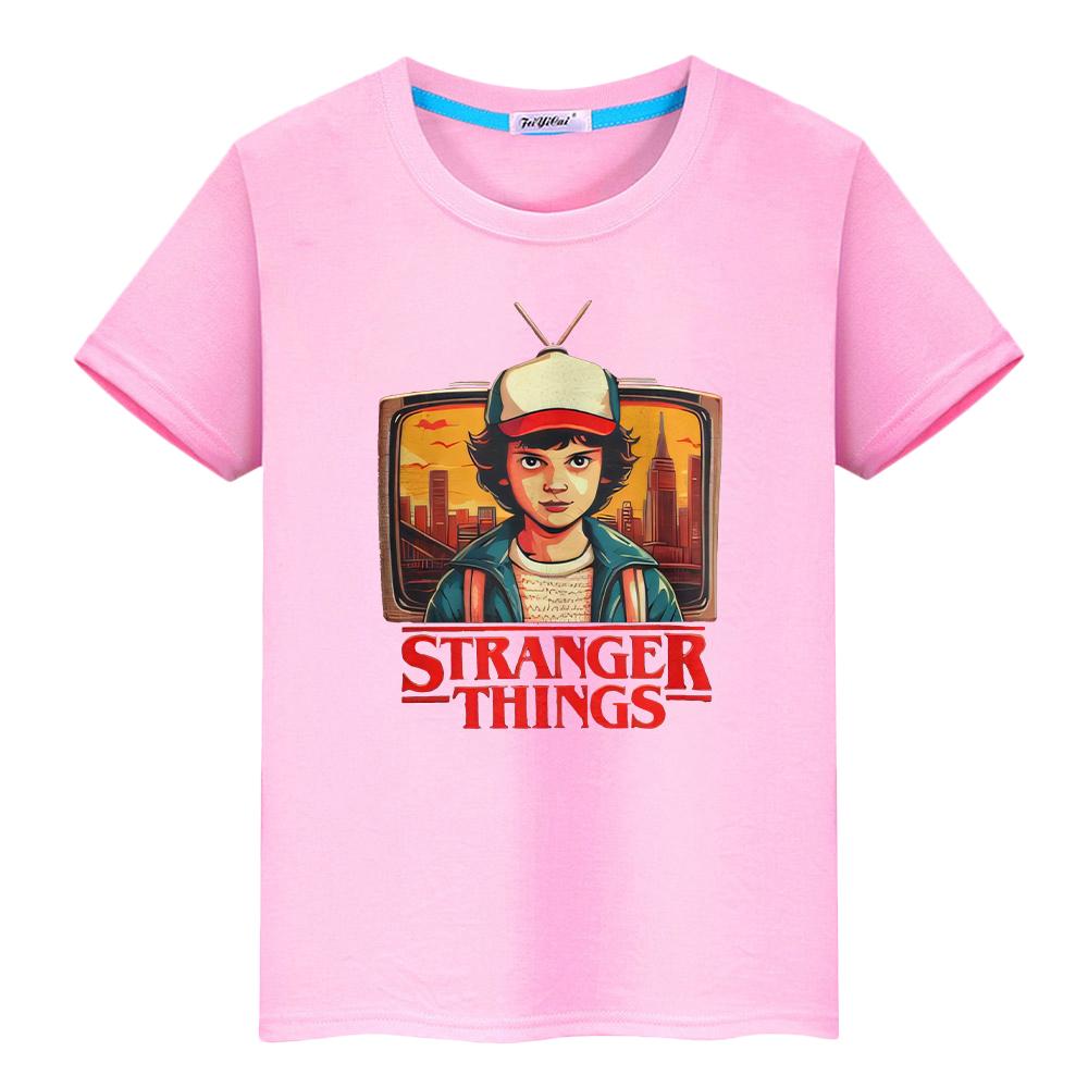 

Футболка з принтом Stranger Things 100% бавовна для дітей хлопчик 10 років Аніме футболки y2k one piece Kawaii Короткі топи футболка дитячий одяг дівчата 150