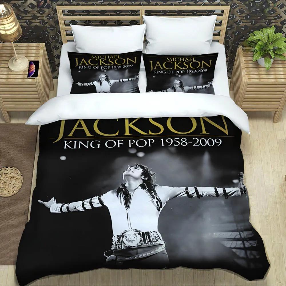 Michael Jackson Copripiumino Rock Federa Set Biancheria da Letto Adulto Ragazzo Ragazza Decorazione Camera da Letto Bambini Singolo Matrimoniale Grande Dimensioni