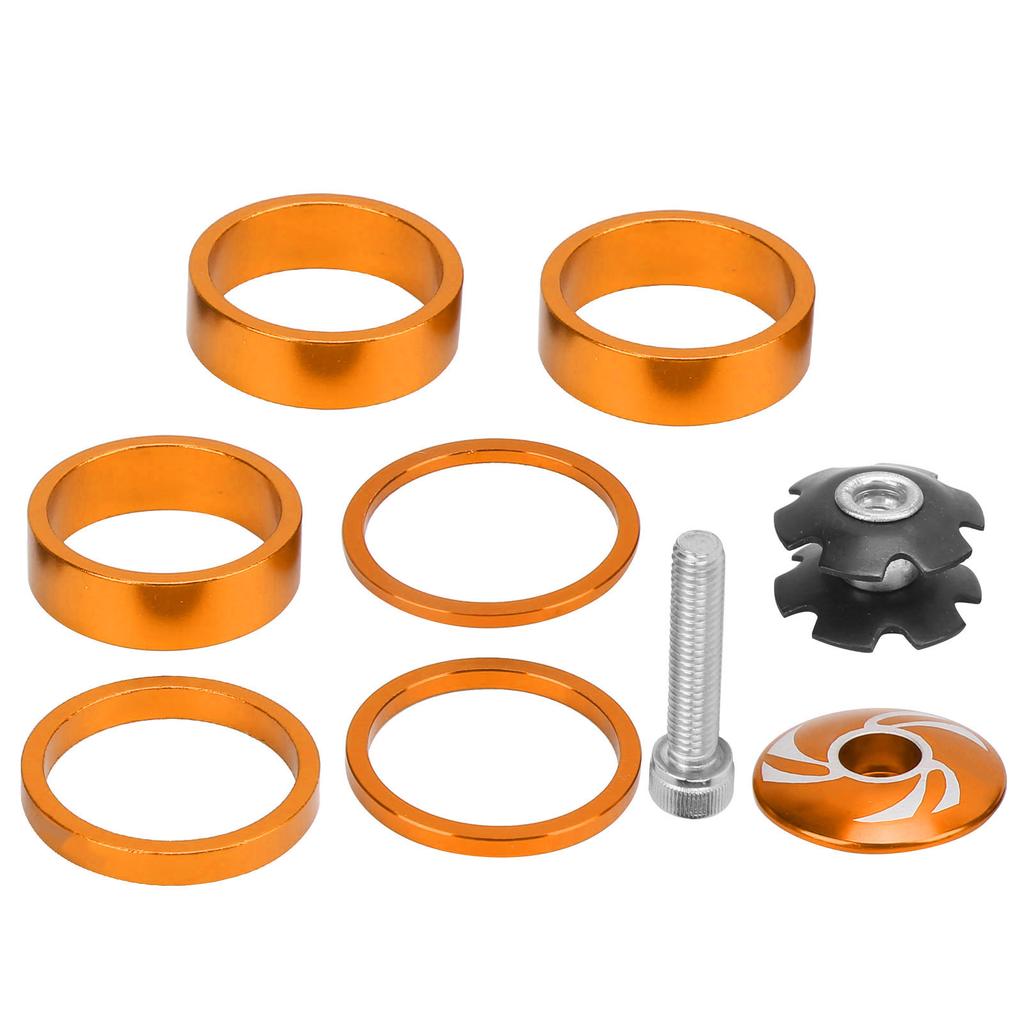 6Pcs Bike Headset Spacer Aluminium Alloy Bicycle Handlebar Stem Spacers for Mountain BikeGold