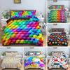 Geometric Printed Colorful Stripe Comfortable Duvet Quilt Cover Pillowcase Bedding Set Children Bedroom Decoration Home Textile