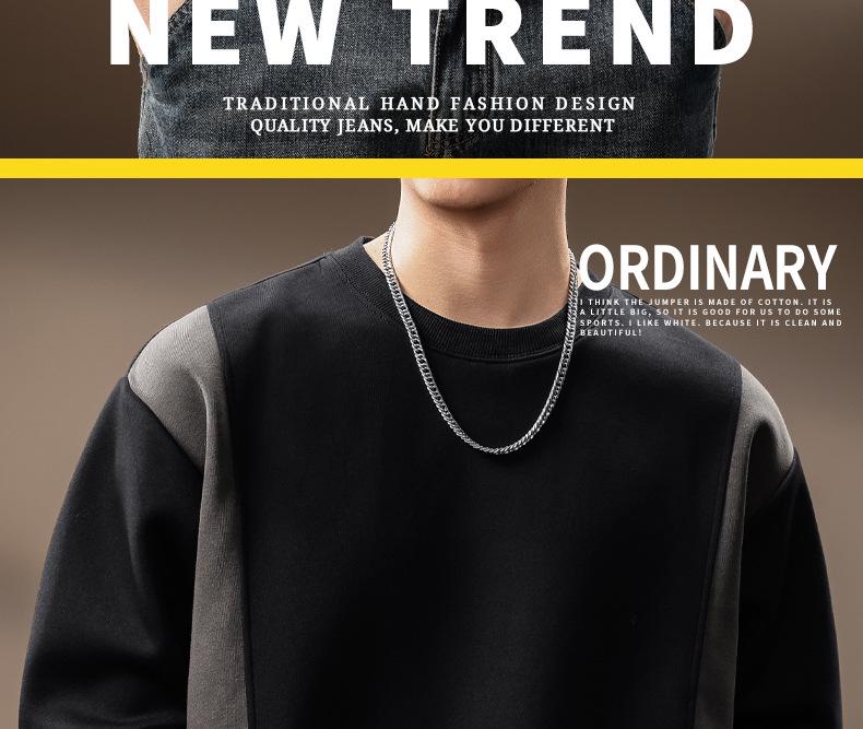 Luksusowa męska bluza z kapturem w stylu retro, patchwork w bloki kolorów, ciężka, jesienna kolekcja