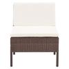 6 Piece Garden Lounge Set with Cushions Poly Rattan Brown