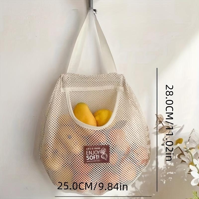 Reusable Kitchen Hanging Mesh Bag Large Capacity Home Fruit Vegetable Storage Net Bag For Ginger Garlic Potatoes Onion Mesh Bag