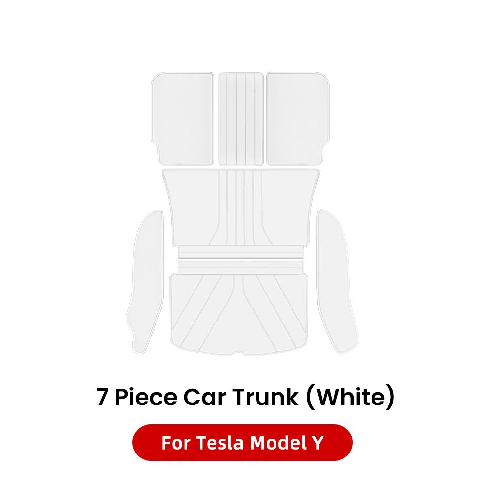 YZ For Tesla Model Y Juniper 2021-2026 Leather Trunk Mats Fully Surrounded Waterproof Non-Slip Liner Custom Floor Mat Accessorie