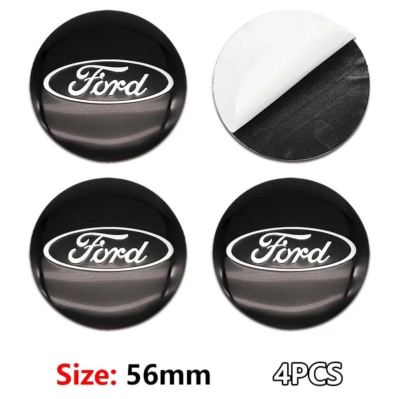 

New 2026 Car Sticker Ford New 2025 Hot 4pcs 56MM Car Wheel Center Hub Cap Badge Emblem Decal Wheel Sticker For Ford Focus Mondeo