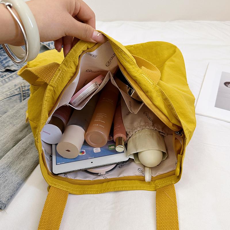 Solid Color Lightweight Women's Foldable Shoulder Bag Tote Bag