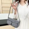 Harajuku Plaid Shoulder Bag Korean Style Underarm Bag Versatile Canvas Handbag  Travel