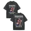 Magliette Grafiche Vintage Lavate Shakira Uomo Donna Abbigliamento Moda Estetica T-shirt Cotone Alta Qualità Manica Corta