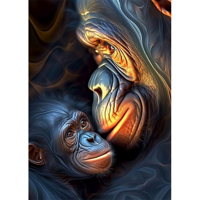 Golden Glowing Animal On Black Background Prints Poster Canvas Painting Modern Wall Art Pictures Living Room Bedroom Home Decor