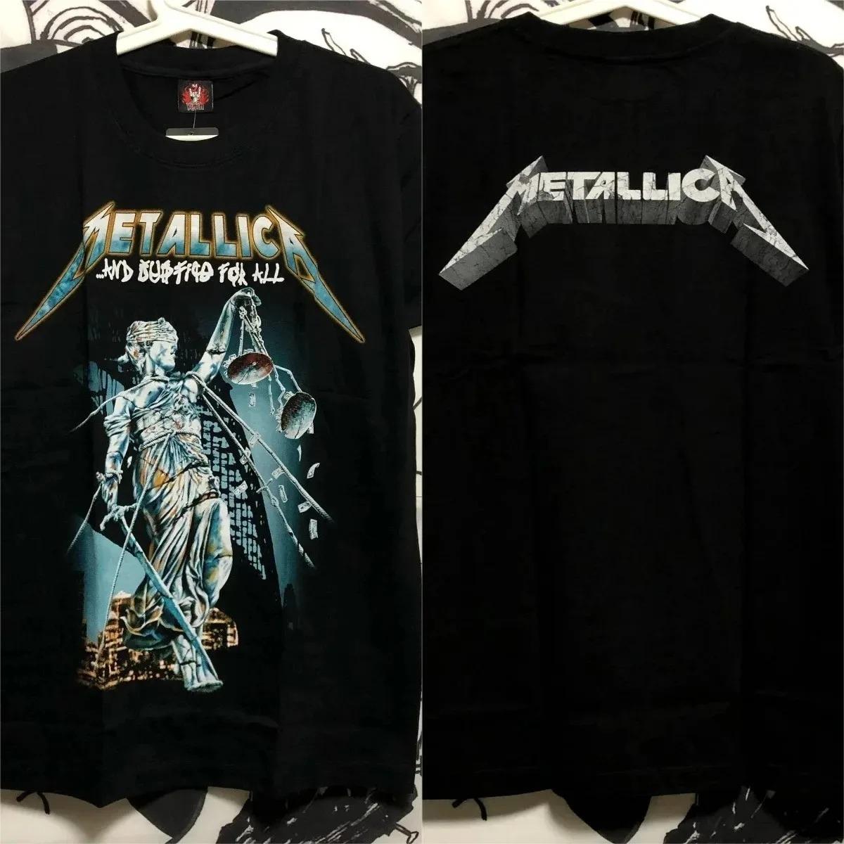 

Чоловіча футболка American Street Гурт Metallica Оверсайз футболка Чоловіки Харадзюку Y2k З коротким рукавом Бавовна Висока якість Вільна Повсякденний Жіночий Чоловічий Одяг M