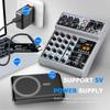 48V 5-Kanal Bluetooth Echo Delay Effekte Eingang Phantomspeisung Stereo DJ Mixer Soundboard Mischpult Digitaler USB Audio Mixer