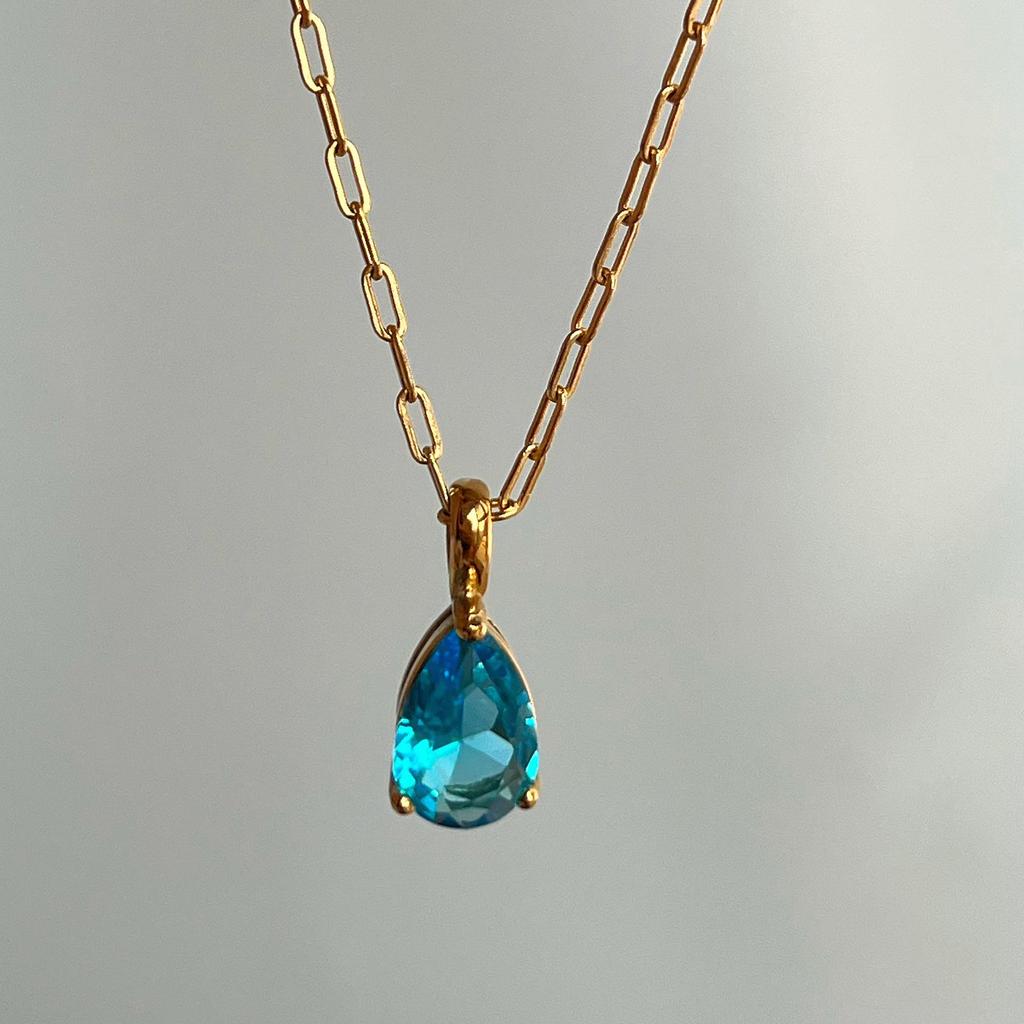 18k Gold-Plated Retro Zircon Birthstone Necklace