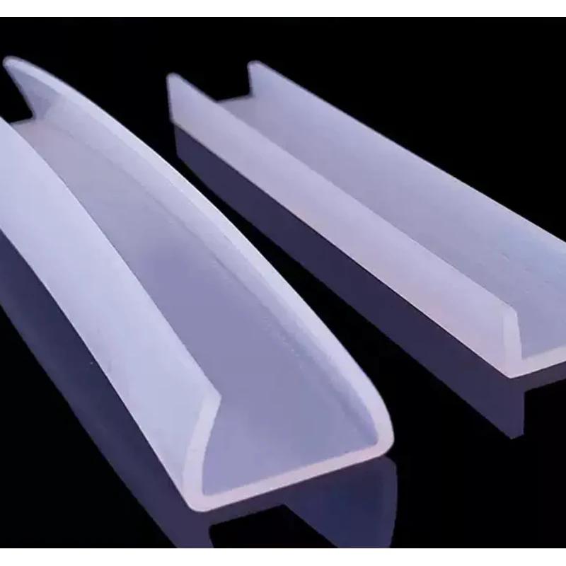 1 Meter Transparent U-Shaped Silicone Edge Banding Sealing Strip Car Door Protector Edging Guard Trim Bar For Glass, Metal