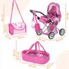 [PACZB] Puppenwagen 3 in 1 Korb, Buggy, Trage + Zubehör Z3333