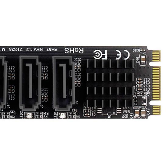 M.2 B-Key to SATA3 SSD Adapter Card B-KEY SATA to SATA 3 6Gbps 5 Ports