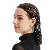Handcraft Silk Crochet Turban Hat Knitted Hair Net with Artificial Pearl Designs Great for Daily Wear and Formal Event