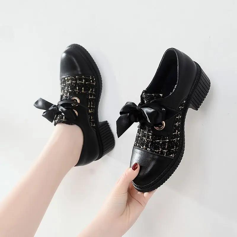 

Fashion Ladies Pumps Chunky Heels Round Toe Block Heel with Medium Women s Shoes Bow Elegant Dress Shoe on Promotion Fashion Chic Point 40