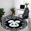 1pc Rabbit Face Ornament Carpet, Round Non Slip Durable Large Size Office Carpet, Suitable for Office