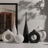 Creative Hand-made Brushed Ceramic Vase Soft Decoration Cabinet Bookcase Home Decoration Ornaments Various Styles Black&white