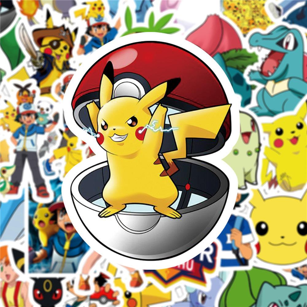 10/30/50pcs Anime Graffiti Stickers Cute Pikachu Stickers Decals DIY Skateboard Phone Cases Kawaii Cartoon Sticker Toy