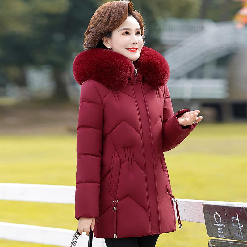 Middle-aged Mother Winter Coat Foreign-style Cotton-padded Coat New Middle-aged and Elderly Women's Cotton-padded Jacket