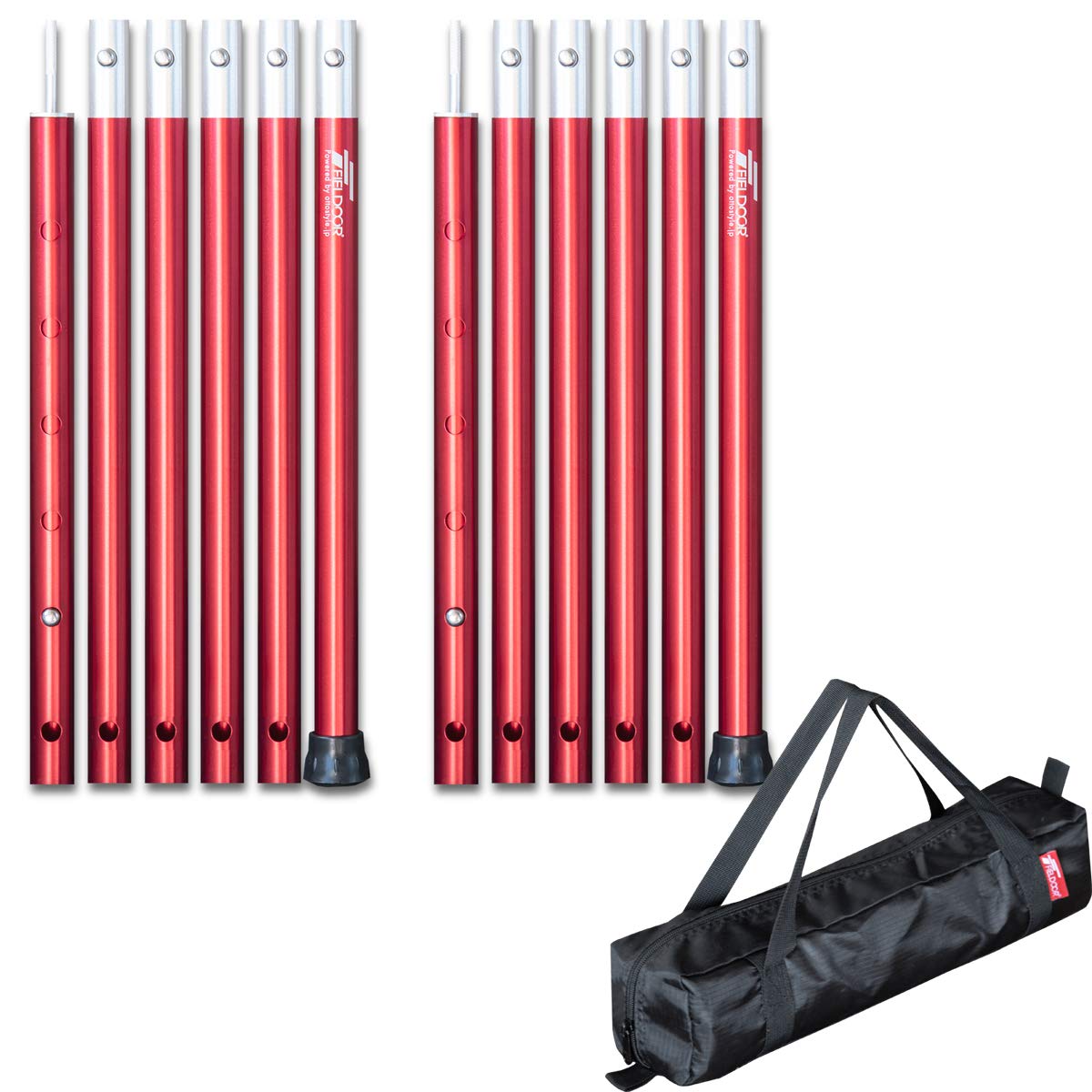 

Алюминиевый каркас палатки FIELDOOR, диаметр стойки 24 мм, набор из 2 сумок для хранения, 6 соединенных регулируемых штифтов, 4 уровня, телескопический раздельный брезент для кемпинга [красный] и 70-230 см