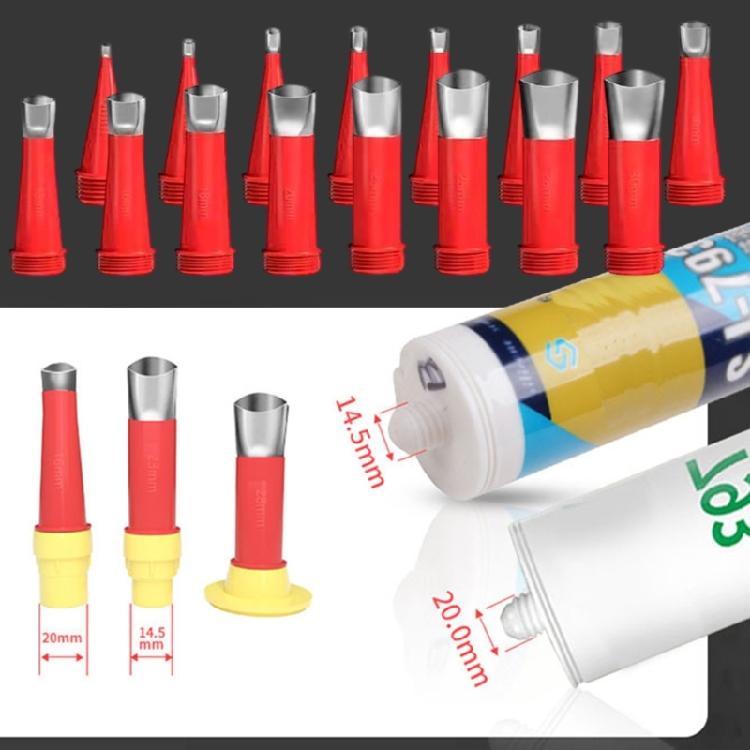 Complete Caulking Nozzle Tip Set 16Nozzles 6Bases AntiRust Tool For Perfect Kitchen Bathroom Wall Joint Finishing
