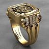 1pc Vintage Gold Eagle Seal Ring, Carved Badge Design, Versatile Ring For Men'S Personality