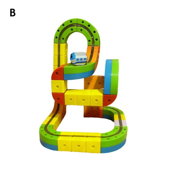 1 Set Magnetic Track Train Toy Kit Kids DIY Rail Building Gravity-Defying Electric Train Toy