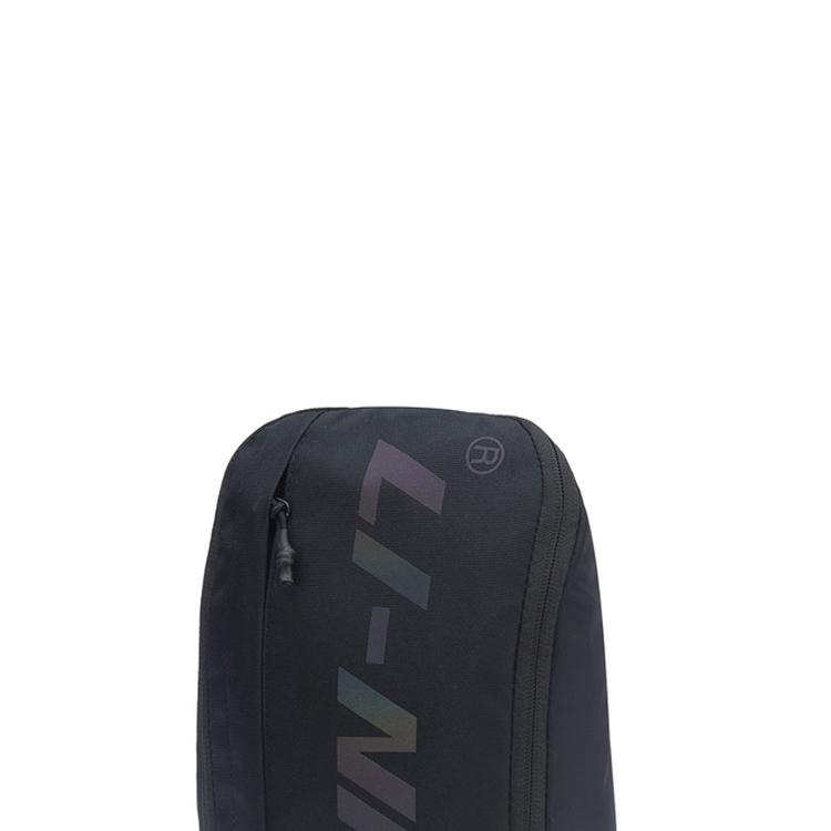 Li Ning Training Series Reflective Fabric Chest Bag Regular Couple Style Unisex Bags Black ABDR208-1