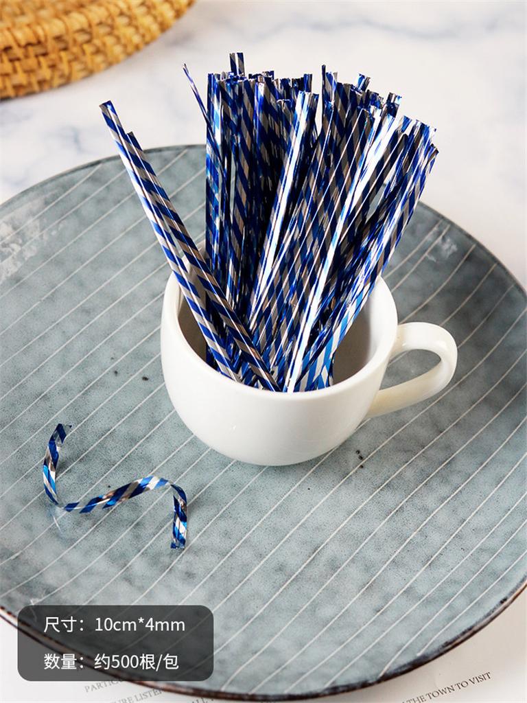 500Pcs 10cm Laser Wire Metallic Twist Ties DIY Baking Packaging Lollipop Dessert Candy Sealing Gift Bag Decor