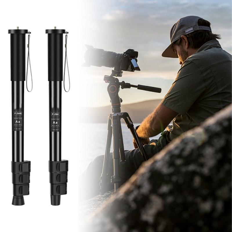 Aluminum Alloy Camera Support Monopod with Easy Extend Lock Mechanism Camera and Hiking Support Bracket for Outdoor