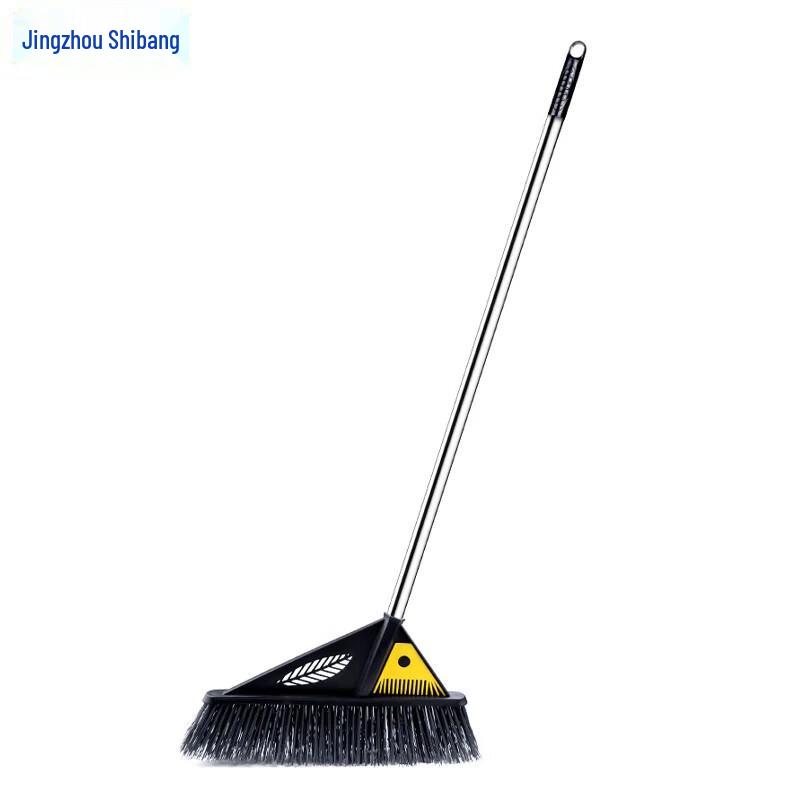 Commercial Hard Bristle Broom with Stainless Steel Handle