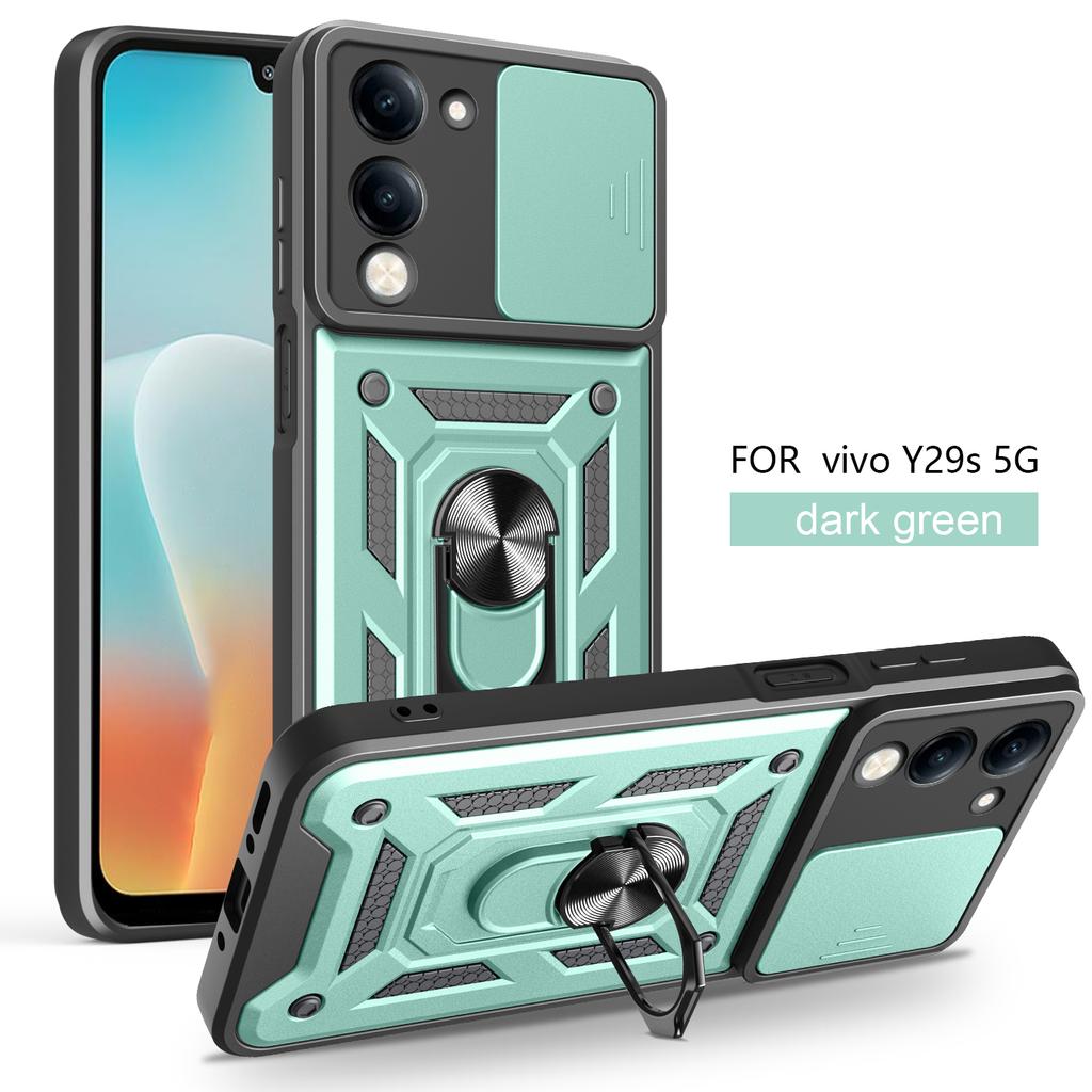 For Vivo Y29S 5G Case Vivo Y04 Cover Iqoo Z10 Lite T4 Lite Magnetic Ring Holder Armor Phone Case Slide Camera Protect Back Cover