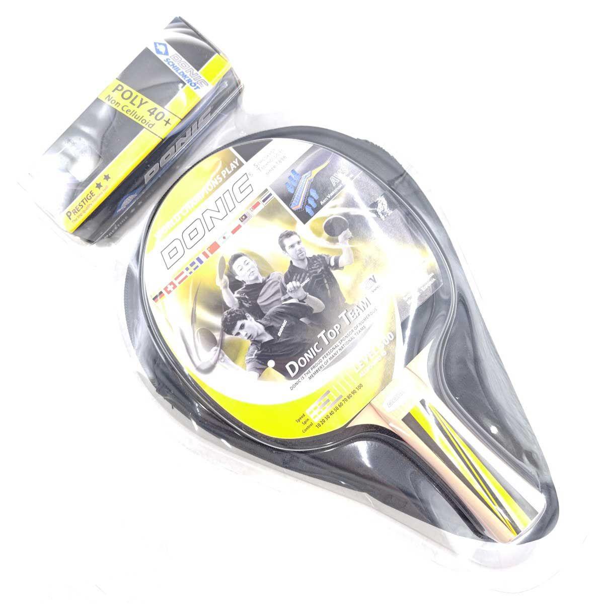 Used [Unused] DONIC Top Team 500 Table Tennis Racket Ball Case Set 788480 DONIC