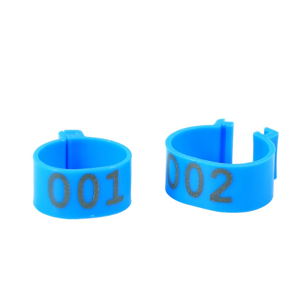 100PCSCelsiusBag 16MM 001-100 Numbered Plastic Poultry Chickens s Goose Leg Bands s(Red)