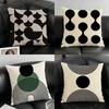 Reduzierte Geometrie Kissenbezug Leinen Kissenbezüge Hülle für Sofa Wohnzimmer Bank Terrasse Boden Leinen Heimdekoration