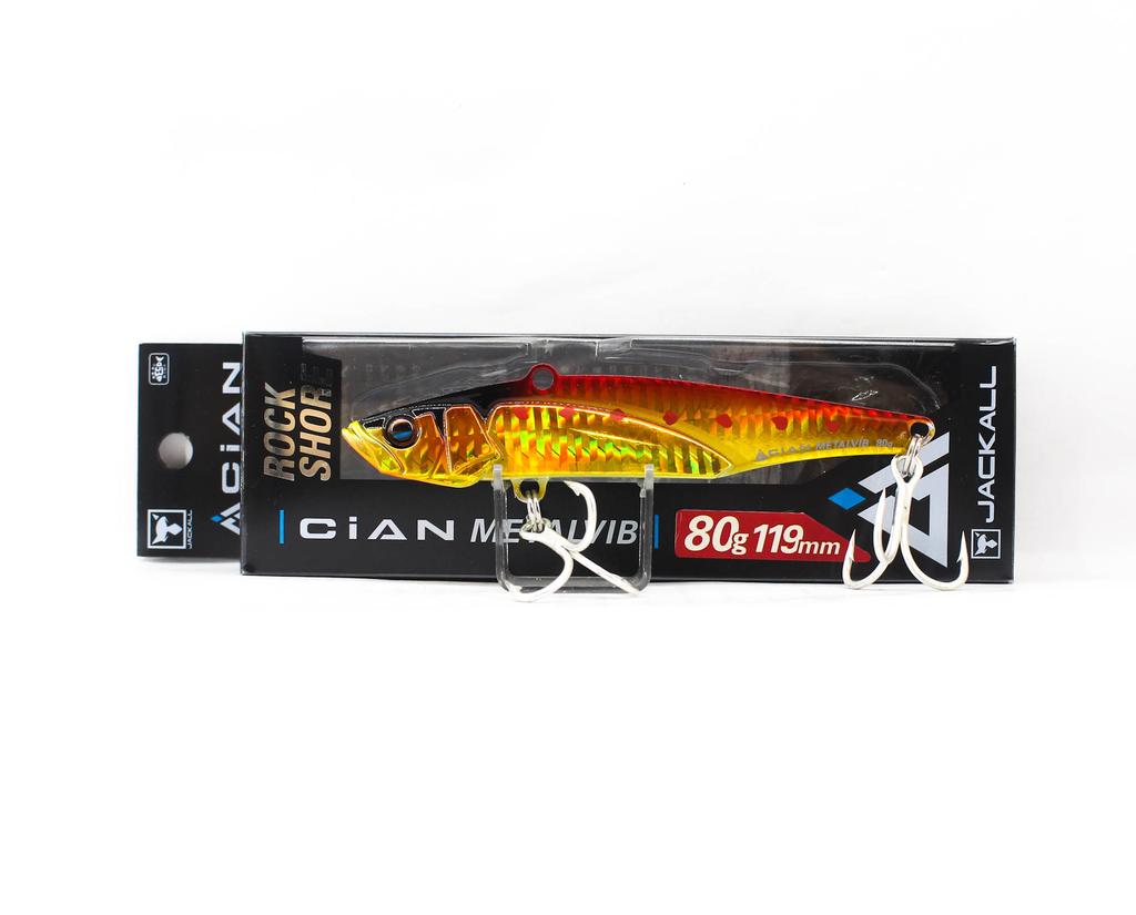 Jackall Cian Metal Vib 80 grams Sinking Lure Red Gold Glow (0559)
