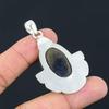 Oval Sodalite Rough Gemstone 925 Sterling Silver Wife Wedding Pendant Jewelry
