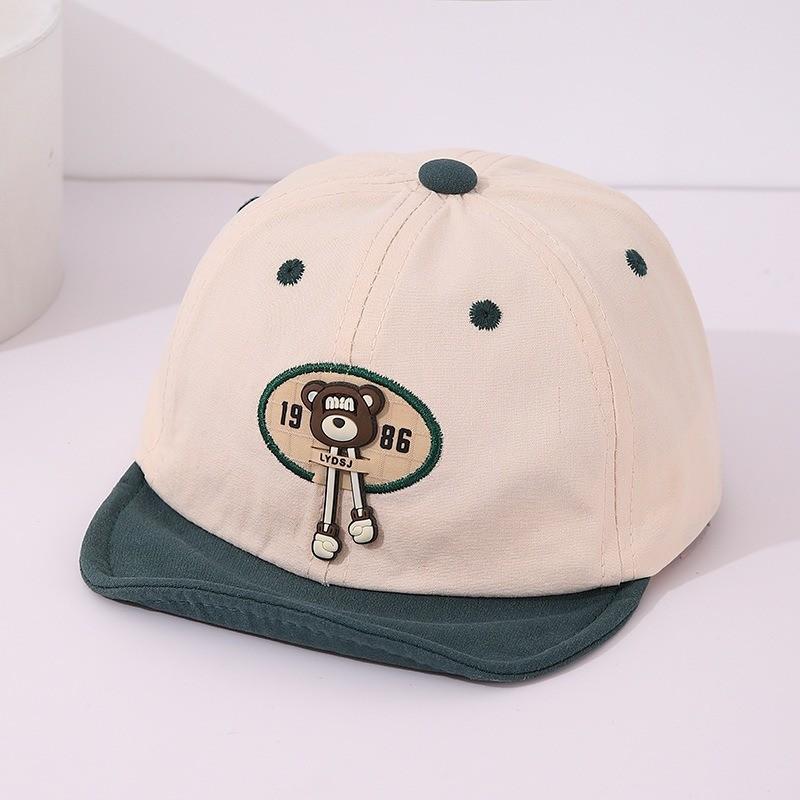 Cute Bear Kids Baseball Cap With Sunshade For Spring Autumn Playtime