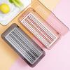 Cutlery Storage Box Kitchen Cutlery Container Draining Spoon Container Cutlery Organizer, 2 Containers, Transparent Gray, Korean Popular Tableware